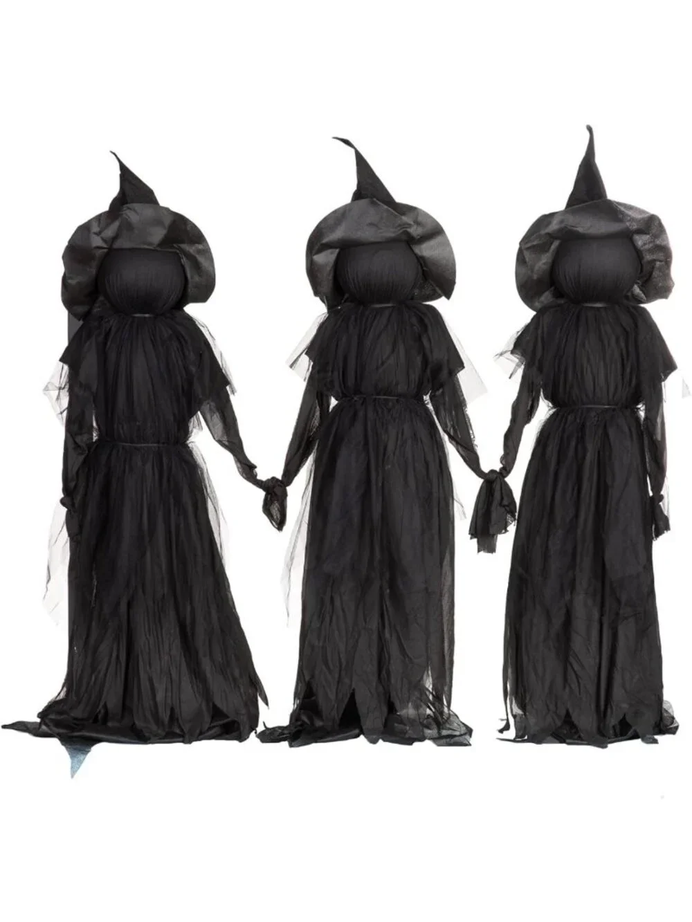 Spooky 4ft LED Halloween Witches with Hats - Weatherproof Garden Stakes Decor
